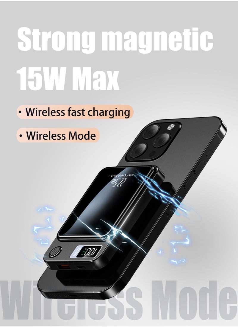 HEROCKX 10000 mAh Power Bank - Magsafe Wireless Power Bank Magnetic 22.5W Portable Charger - with PD 20W USB-C Port - MagSafe Battery Pack for iPhone 16 15 Series  - Image 3