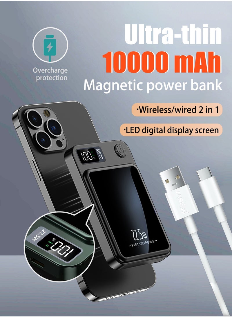 HEROCKX 10000 mAh Power Bank - Magsafe Wireless Power Bank Magnetic 22.5W Portable Charger - with PD 20W USB-C Port - MagSafe Battery Pack for iPhone 16 15 Series  - Image 2