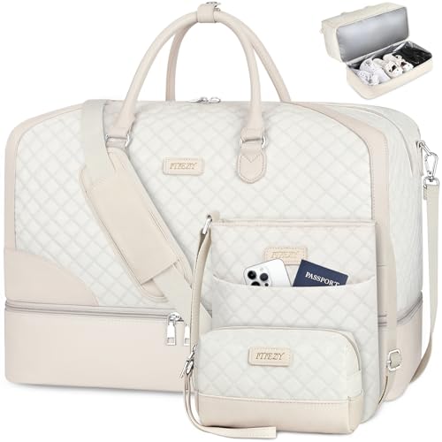 ITIEZY Weekender Overnight Bag for Women - Large Travel Duffel Bag Carry On Tote Bags with Crossbody Bag Toiletry Bag - Image 1