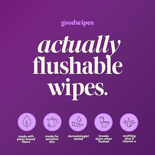 goodwipes Flushable Wipes for Women Lavender Individually Wrapped Travel Butt Wipes To Go Mini Purse Festival Essentials for Adults pH Balanced for Feminine Hygiene 32 Count 1 Pack - Image 3