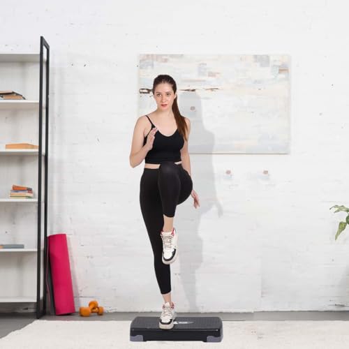 ABB INITIO GYM (A De Jure Fitness Brand) Polypropylene Adjustable Home Gym Exercise Fitness Stepper for Exercise Aerobics Stepper (Grey & Black) - Image 2