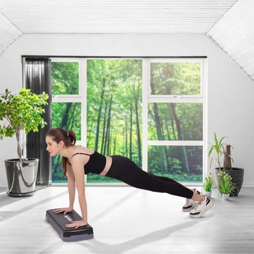 ABB INITIO GYM (A De Jure Fitness Brand) Polypropylene Adjustable Home Gym Exercise Fitness Stepper for Exercise Aerobics Stepper (Grey & Black) - Image 4