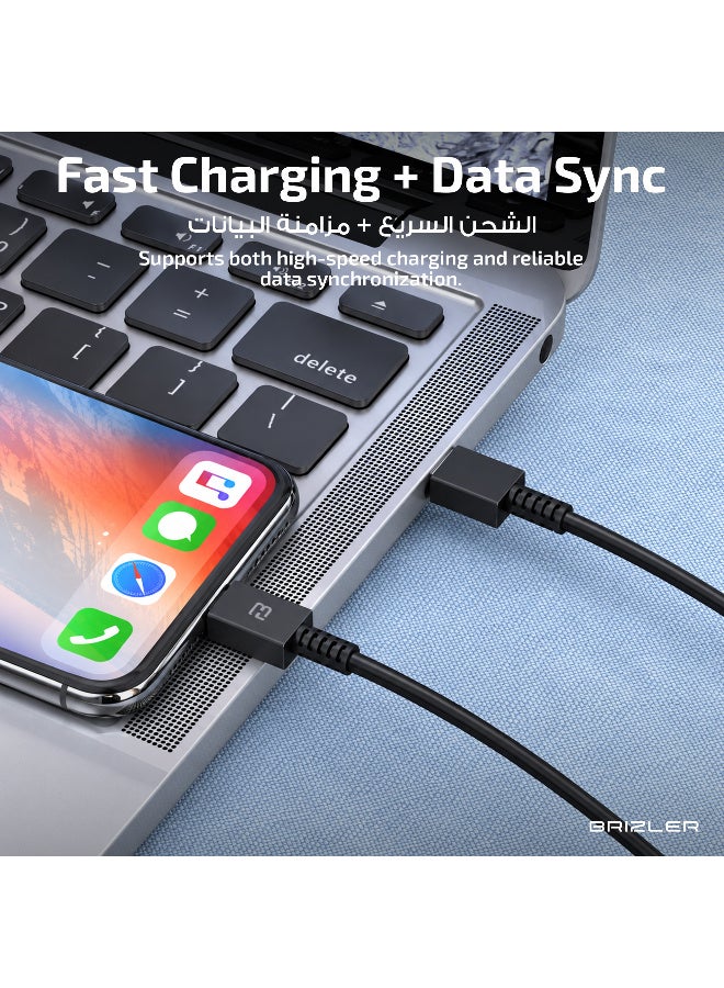 بريزلر شاحن سريع PD بقوة 25 واط مع كابل USB-C إلى USB-C، قابس حائط للشحن فائق السرعة لأجهزة سامسونج، آيفون، وأندرويد - ثلاثي الأطراف (بريطاني)، أسود - Image 5