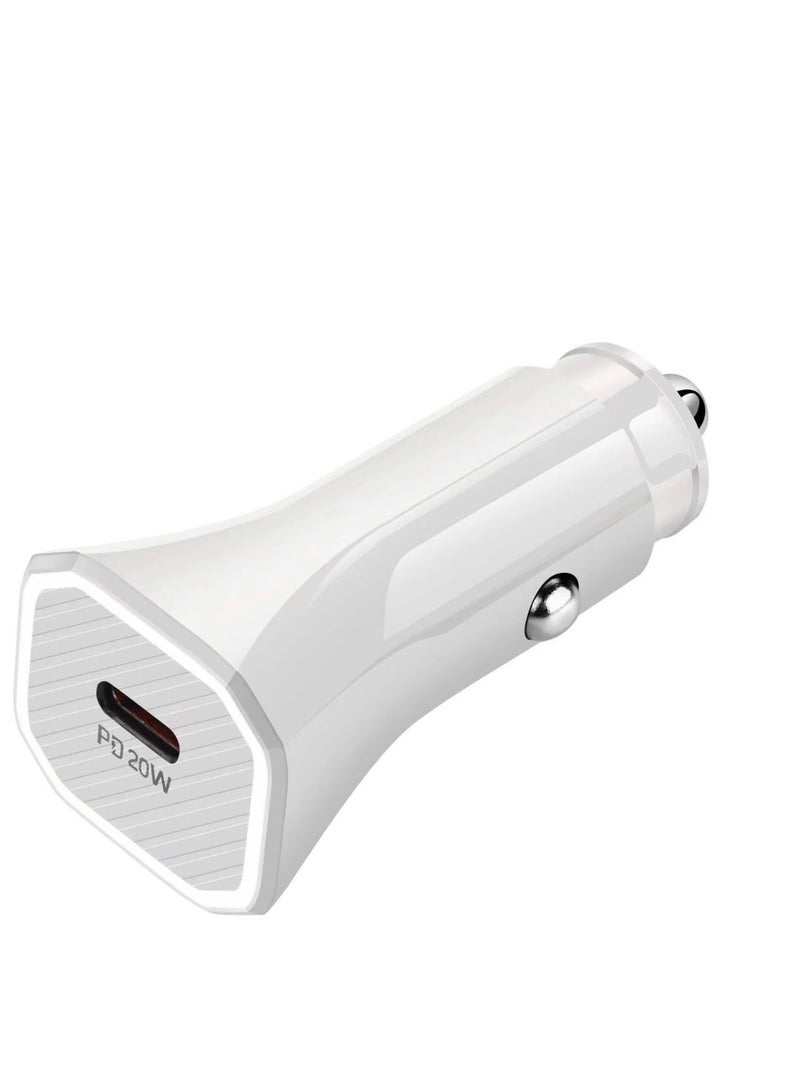 3.0 Plus PD 20W USB A And Type C Super Fast Car Charger Compatible With iPhone, Samsung, Macbook, Laptops, Tablets White - Image 1