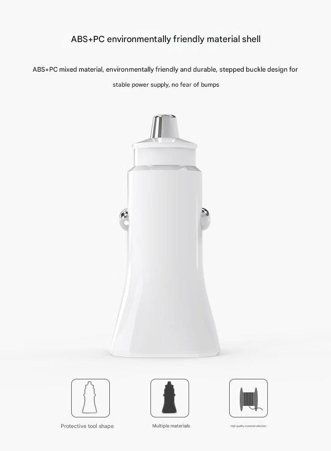 3.0 Plus PD 20W USB A And Type C Super Fast Car Charger Compatible With iPhone, Samsung, Macbook, Laptops, Tablets White - Image 2