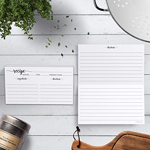 321Done Folding Recipe Cards - Set of 50, 6x5 folds to 3x5, Large Double-sided Rustic White Recipe Cards, Script Design for Bridal Shower & Wedding Gift, Made in USA - Image 3