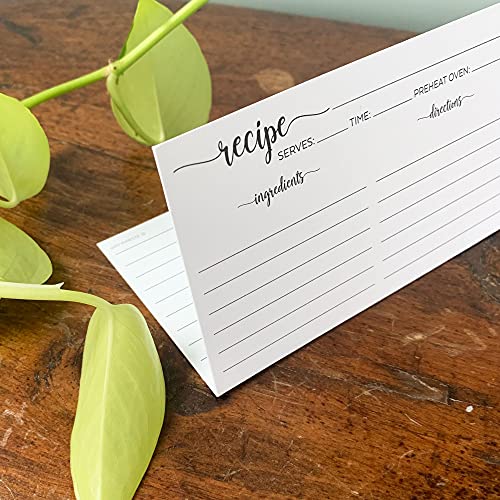 321Done Folding Recipe Cards - Set of 50, 6x5 folds to 3x5, Large Double-sided Rustic White Recipe Cards, Script Design for Bridal Shower & Wedding Gift, Made in USA - Image 5
