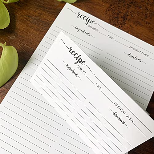 321Done Folding Recipe Cards - Set of 50, 6x5 folds to 3x5, Large Double-sided Rustic White Recipe Cards, Script Design for Bridal Shower & Wedding Gift, Made in USA - Image 4