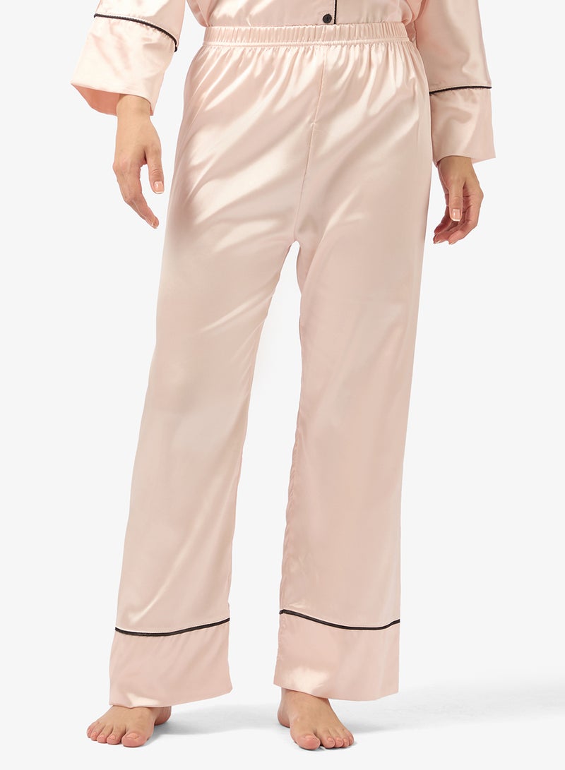 Ginger Satin Button Down Shirt & Pyjama Set - Image 4