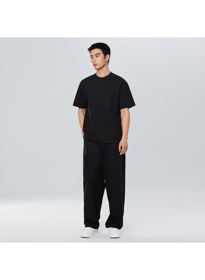 Markless Lai Sai'er Breathable T-shirt For Men, Summer New Style Soft T-shirt, Loose Round Neck Casual Short Sleeve, 5644 Black L - Image 2