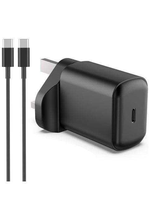 25W USB C Fast Charger Plug, with 2M Cable for Samsung Galaxy S23/S22/S21+/S21/S20+/S20/S9/S8 Ultra Plus Flip 3/Z Fold 3 5G