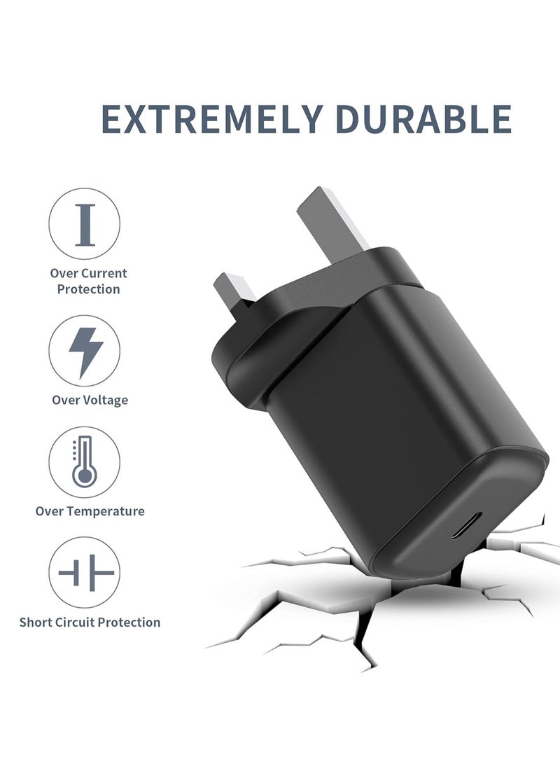 25W USB C Fast Charger Plug, with 2M Cable for Samsung Galaxy S23/S22/S21+/S21/S20+/S20/S9/S8 Ultra Plus Flip 3/Z Fold 3 5G