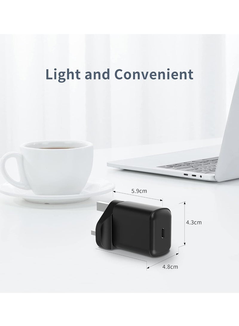 25W USB C Fast Charger Plug, with 2M Cable for Samsung Galaxy S23/S22/S21+/S21/S20+/S20/S9/S8 Ultra Plus Flip 3/Z Fold 3 5G
