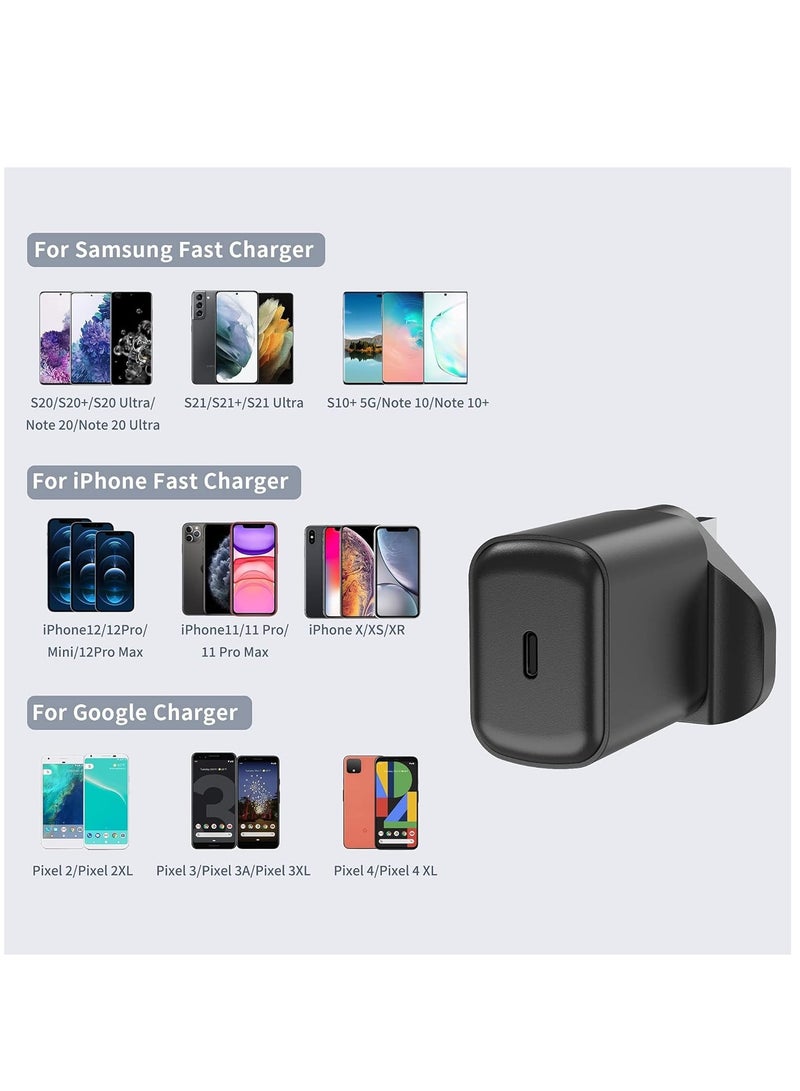 25W USB C Fast Charger Plug, with 2M Cable for Samsung Galaxy S23/S22/S21+/S21/S20+/S20/S9/S8 Ultra Plus Flip 3/Z Fold 3 5G