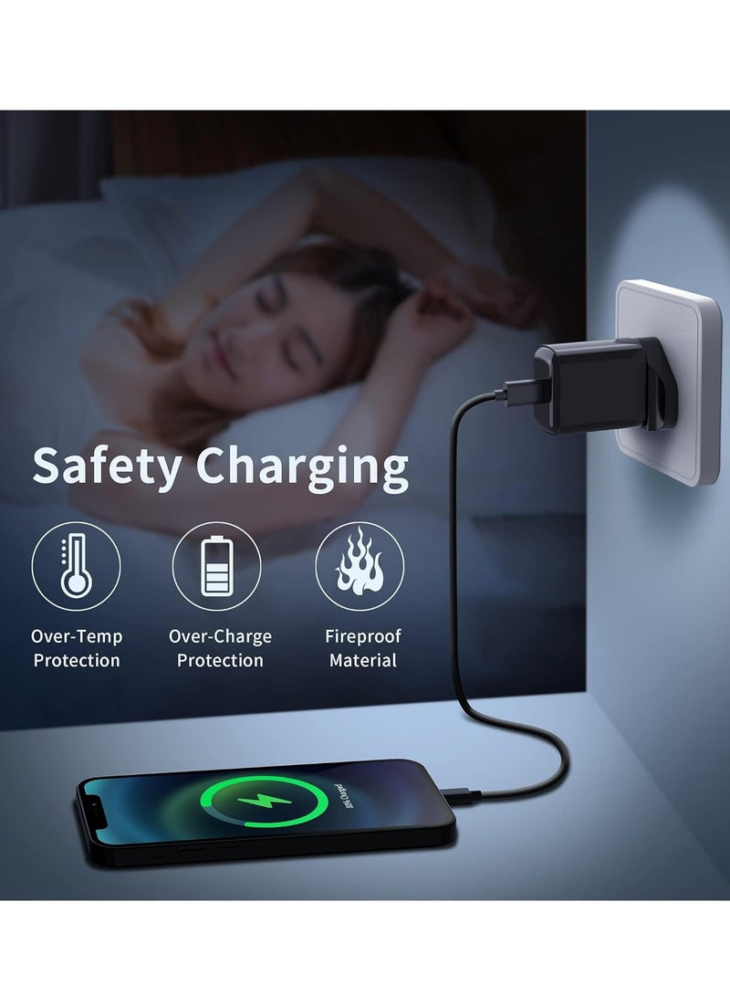 25W USB C Fast Charger Plug, with 2M Cable for Samsung Galaxy S23/S22/S21+/S21/S20+/S20/S9/S8 Ultra Plus Flip 3/Z Fold 3 5G