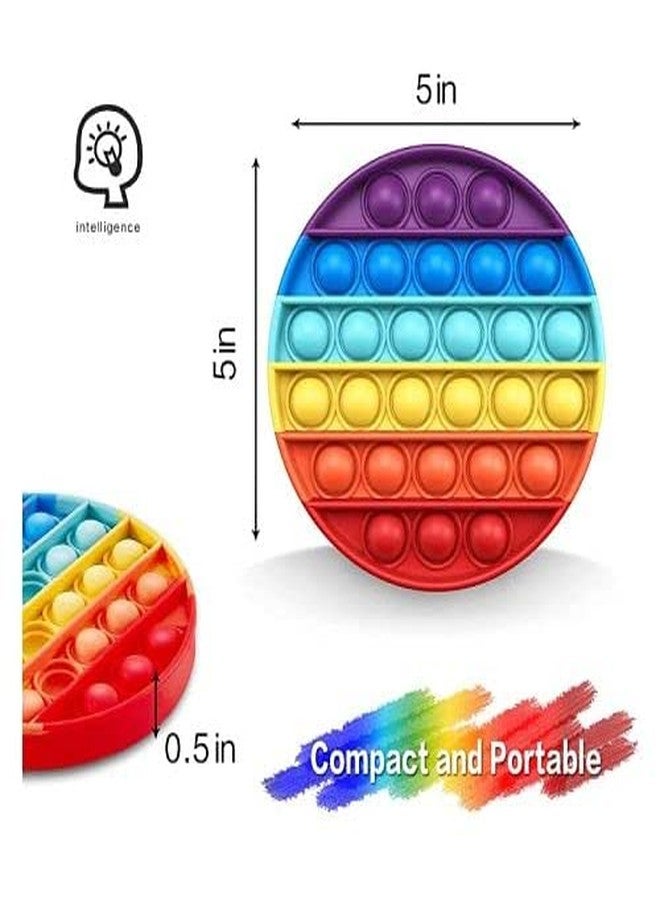 Little More LITTLEMORE Pop Fidget Toy Push it, Pop it Bubble Fidget Sensory Toy for Kids and Adults Fidget Popper Stress Reliever Sensory Fidget Poppers (Radium Round and Square Pop It-N) - Image 3