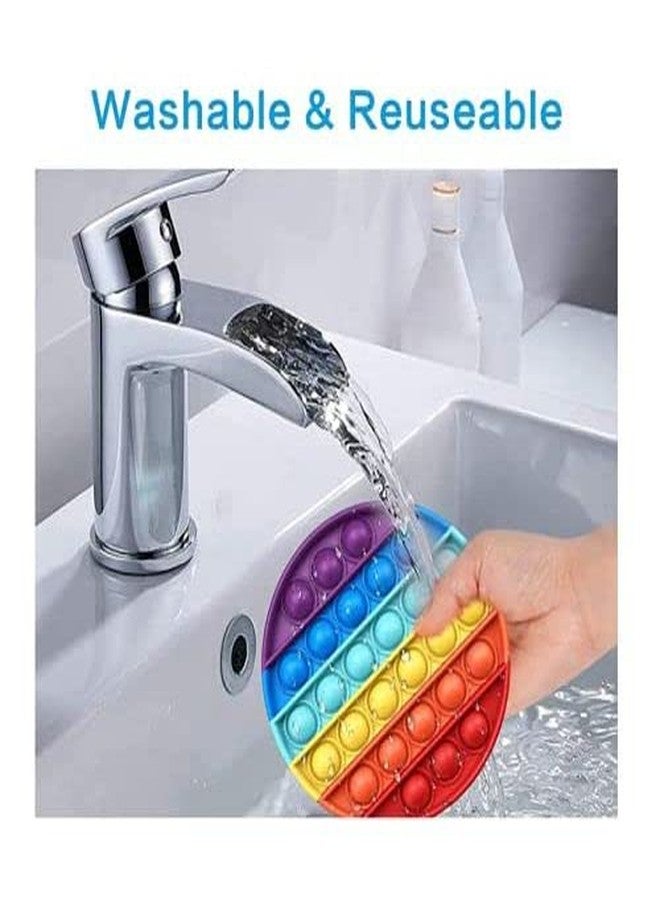 Little More LITTLEMORE Pop Fidget Toy Push it, Pop it Bubble Fidget Sensory Toy for Kids and Adults Fidget Popper Stress Reliever Sensory Fidget Poppers (Radium Round and Square Pop It-N) - Image 5