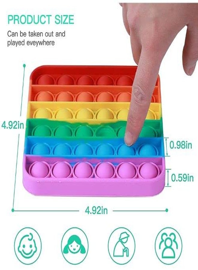 Little More LITTLEMORE Pop Fidget Toy Push it, Pop it Bubble Fidget Sensory Toy for Kids and Adults Fidget Popper Stress Reliever Sensory Fidget Poppers (Radium Round and Square Pop It-N) - Image 2