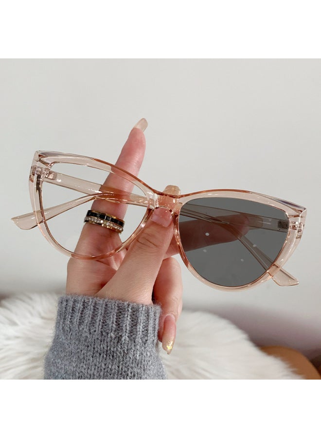 2023 New Cat Eye Women's Sunglasses Fashion Photochromic Lenses Sun Glasses Lady Vintage Pc Frame Classic Designer Shades-Lenses Color:1-Ships From:CN-Frame Color:MULTI