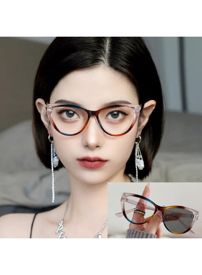 2023 New Cat Eye Women's Sunglasses Fashion Photochromic Lenses Sun Glasses Lady Vintage Pc Frame Classic Designer Shades-Lenses Color:1-Ships From:CN-Frame Color:MULTI