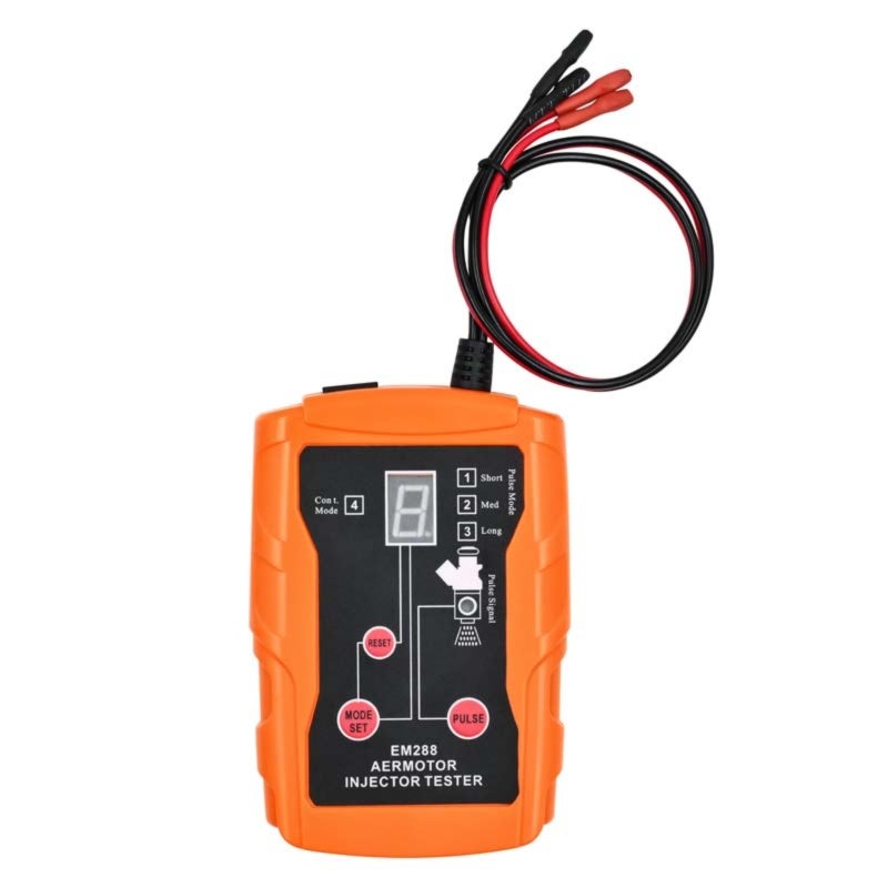 Fuel Injector Tester: 12V Dual-Port, 8 Pulse Modes, Orange - Universal Compatibility, Clear LCD Safety, Durable Silicone Cords Fuel Injector Cleaner Kit for Automotive Garage Maintenance & Diagnostic - Image 5