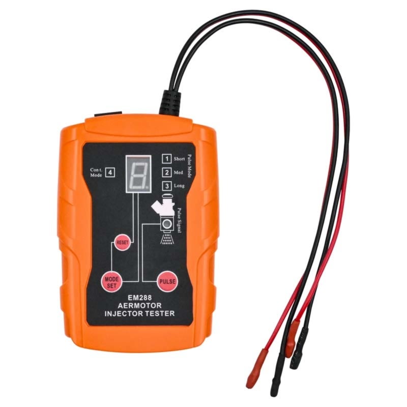 Fuel Injector Tester: 12V Dual-Port, 8 Pulse Modes, Orange - Universal Compatibility, Clear LCD Safety, Durable Silicone Cords Fuel Injector Cleaner Kit for Automotive Garage Maintenance & Diagnostic - Image 4