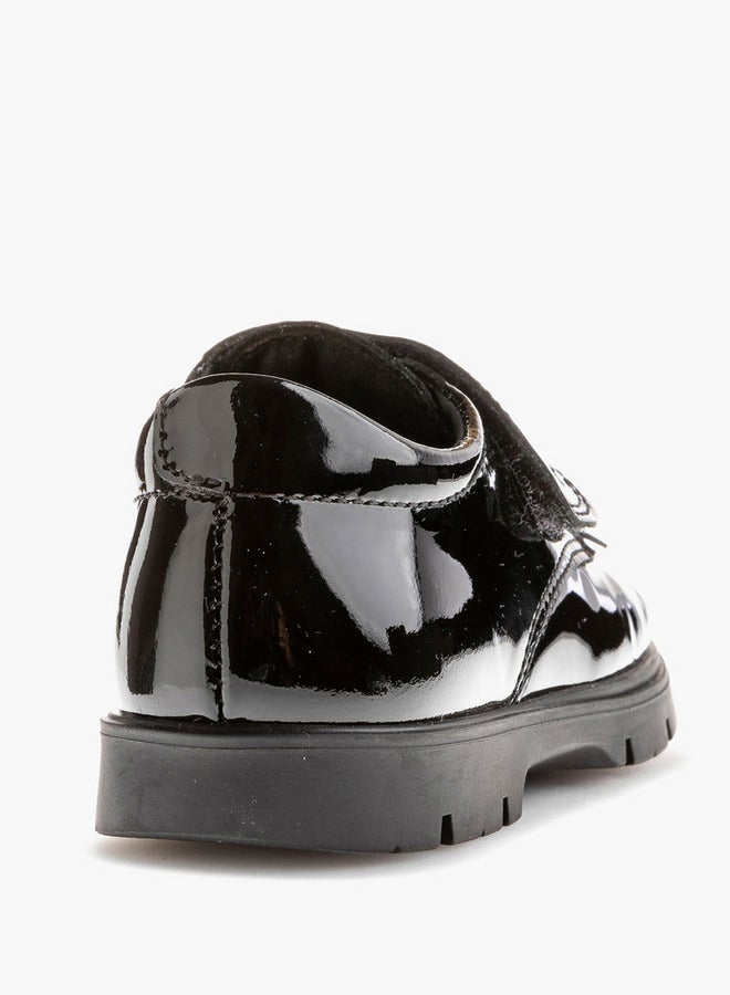 Pablosky Girls' Solid School Shoes with Hook and Loop Closure - 360419 - Image 3
