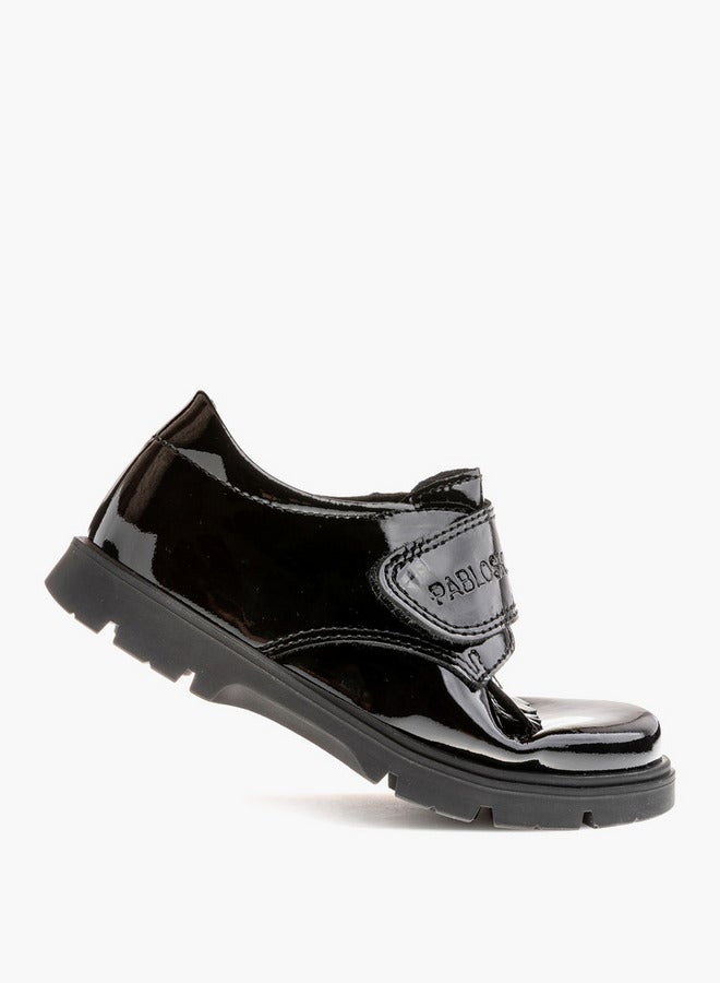 Pablosky Girls' Solid School Shoes with Hook and Loop Closure - 360419 - Image 5