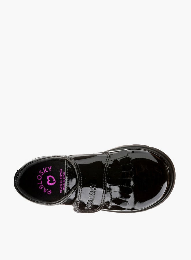 Pablosky Girls' Solid School Shoes with Hook and Loop Closure - 360419 - Image 4