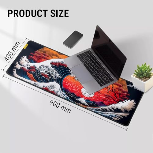 Ant Esports Cherry Storm Unique Design Gaming Mouse Pad Extended Mouse Mat for Mouse Keyboard with Stitched Edges Waterproof Non-Slip Base Mousepads for Office Home Shop Gaming EXTRA LARGE_ Cheery Red - Image 2