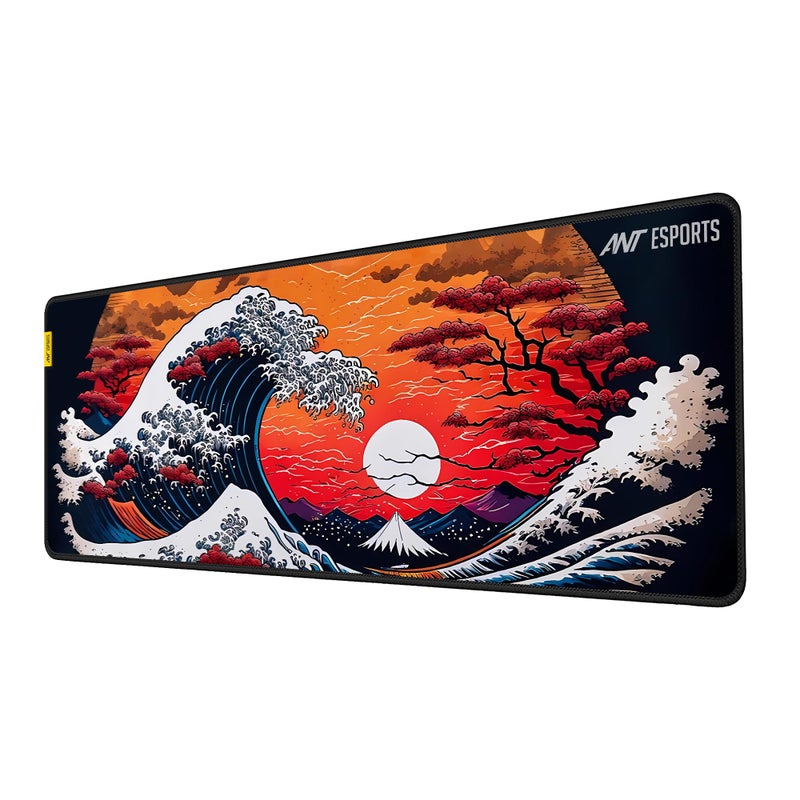 Ant Esports Cherry Storm Unique Design Gaming Mouse Pad Extended Mouse Mat for Mouse Keyboard with Stitched Edges Waterproof Non-Slip Base Mousepads for Office Home Shop Gaming EXTRA LARGE_ Cheery Red - Image 4