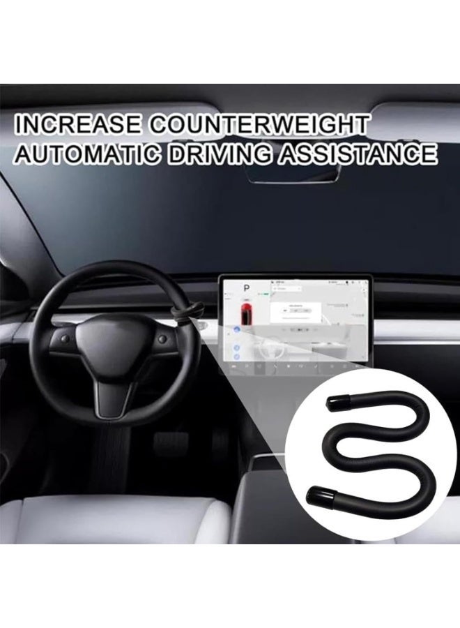 Adjustable Steering Wheel Booster, 360 Degrees Counter Weight Ring, Ergonomic Design, Flexible Shape Car Interior Accessory For Cars, Trucks, Tractors, And Heavy Vehicles (black,0.45kg) - Image 3