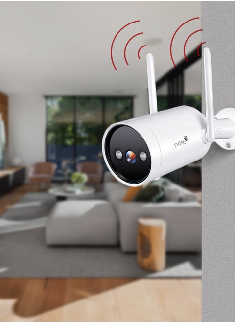 3MP 2K Guardian Shield Outdoor Indoor Smart Wi-Fi Security Camera, Colour Night Vision, 2-Way Audio, Motion Detection, IP66 Protection