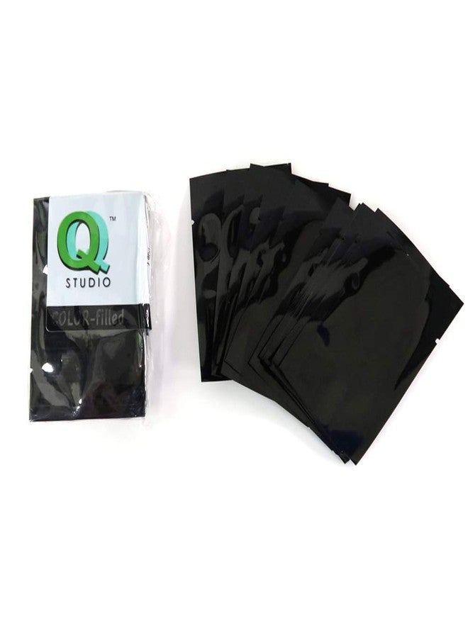 QQ Studio 100x Premium Glossy Black Mylar Foil Open Top Pouch + Bonus 15 Bags (4cm x 6cm) - Image 1