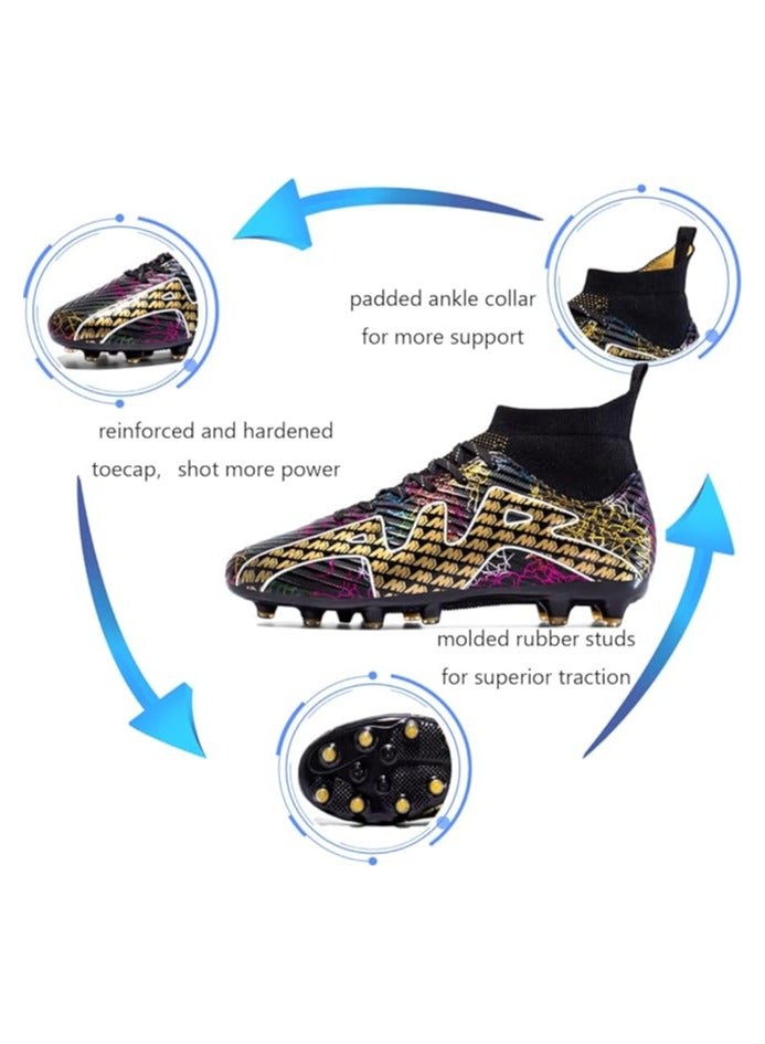 Men's Soccer Shoes Turf Cleats High-top Football Shoes Breathable Athletic Football Boots Outdoor Indoor Sports Walking Shoes Soccer Boots Unisex - Image 2
