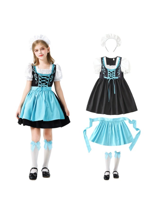 general German children's clothing, princess dress clothing for girls, children's beer festival clothing, traditional clothing for girls, clothing for girls aged 2 to 12 - Image 1