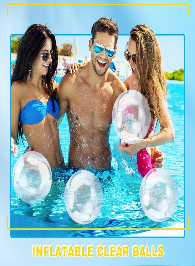 Feradny 30 Pcs 6 Inch Clear Inflatable Beach Ball Transparent Blow Up Ball Swimming Pool Balls for Summer Hawaiian Pool Beach Theme Party Water Games - Image 4