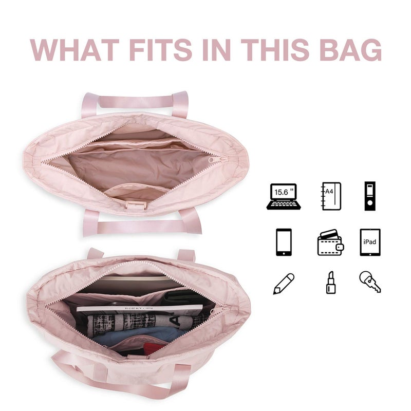 BAGSMART Tote Bag for Women with Zipper, Gym Tote with Compartments, Work Tote Nurse Dance Yoga Bag for Sport, Travel - Image 3