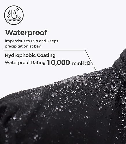 Wantdo Men's Waterproof Mountain Jacket Fleece Windproof Ski Jacket US M Black M - Image 4