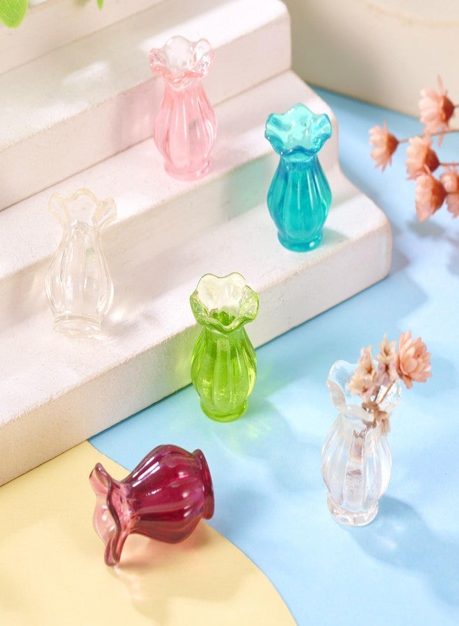 BB Beadthoven Beadthoven 10Pcs Miniature Flower Vase, Mini Dollhouse Accessories Tiny Resin Vase Pots Model Figures Miniature House Home Ornaments for Micro Landscape Table Party Decor Mini Furniture Bedroom Garden - Image 3