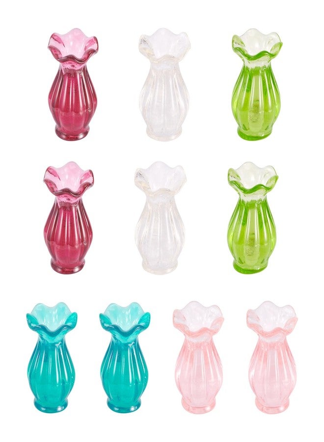 BB Beadthoven Beadthoven 10Pcs Miniature Flower Vase, Mini Dollhouse Accessories Tiny Resin Vase Pots Model Figures Miniature House Home Ornaments for Micro Landscape Table Party Decor Mini Furniture Bedroom Garden - Image 1