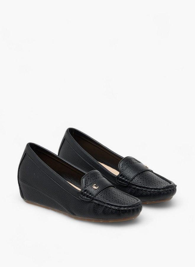Le Confort Women Textured Slip-On Loafers with Wedge Heels - Image 3