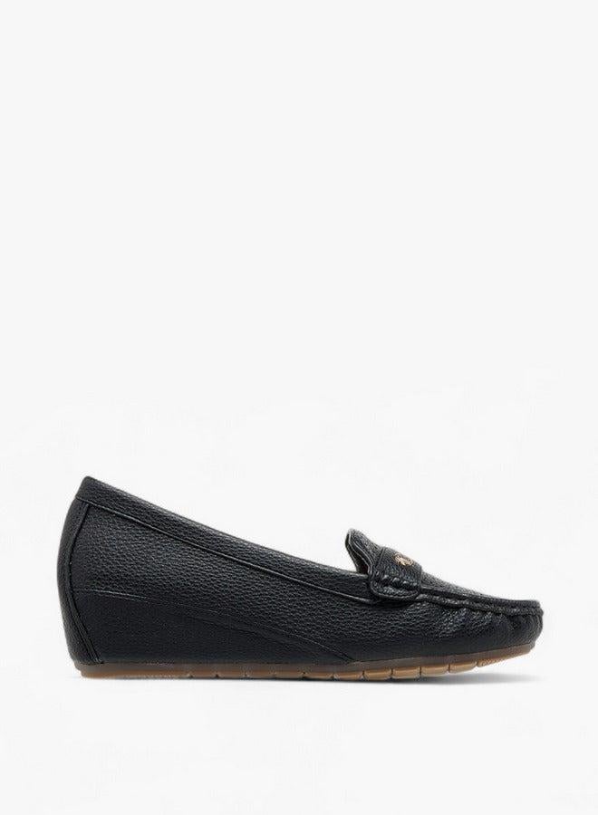 Le Confort Women Textured Slip-On Loafers with Wedge Heels - Image 2