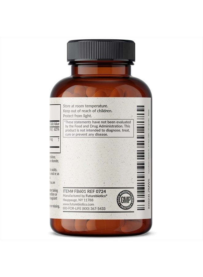 Futurebiotics مكمل فيتامين K2 (MK7) مع D3 - تركيبة غير معدلة وراثيًا - 5000 وحدة دولية من فيتامين D3 و 90 ميكروغرام من فيتامين K2 MK-7، 120 كبسولة نباتية - Image 4