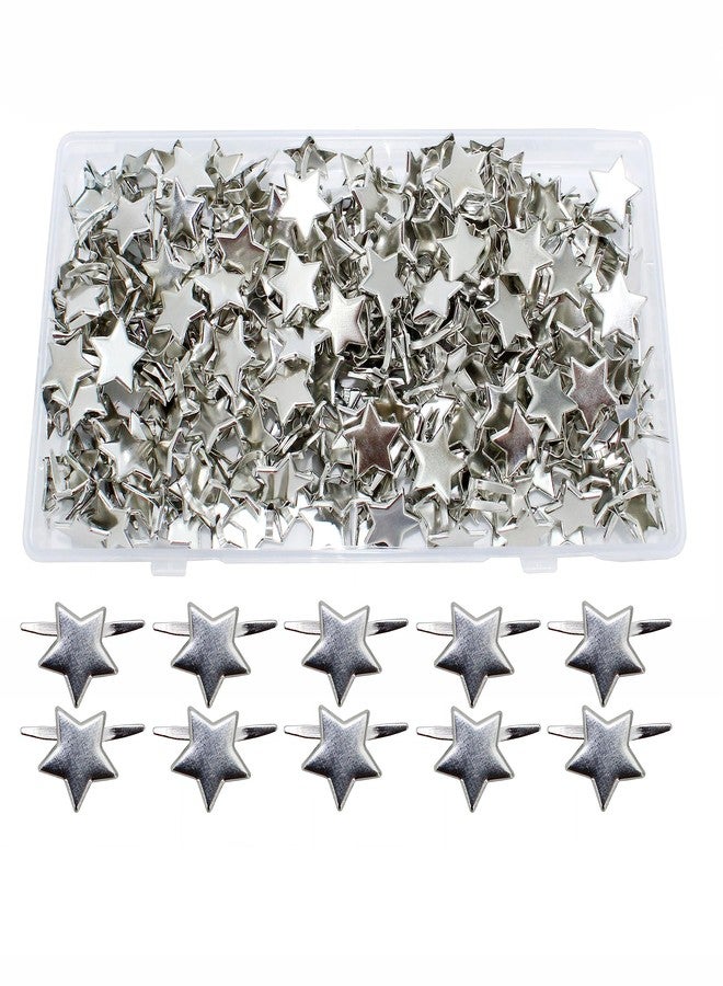 BESTCYC 14MM 200Pcs Creative Five-Pointed Star Designed Metal Brad Paper Fastener for DIY Paper Craft Stamping Scrapbooking Card Making Arts Crafts Fastening Supplies - Image 1