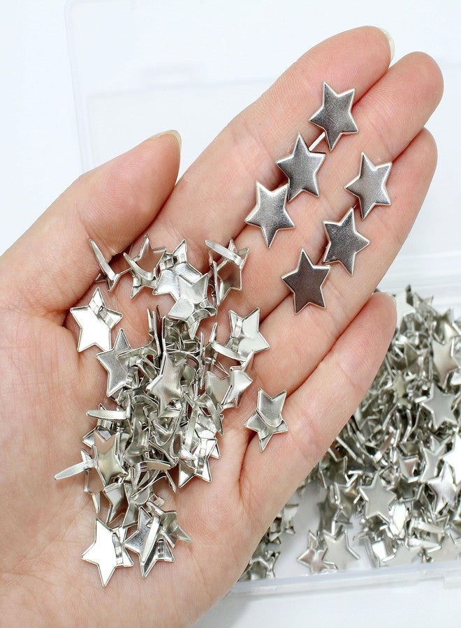 BESTCYC 14MM 200Pcs Creative Five-Pointed Star Designed Metal Brad Paper Fastener for DIY Paper Craft Stamping Scrapbooking Card Making Arts Crafts Fastening Supplies - Image 4