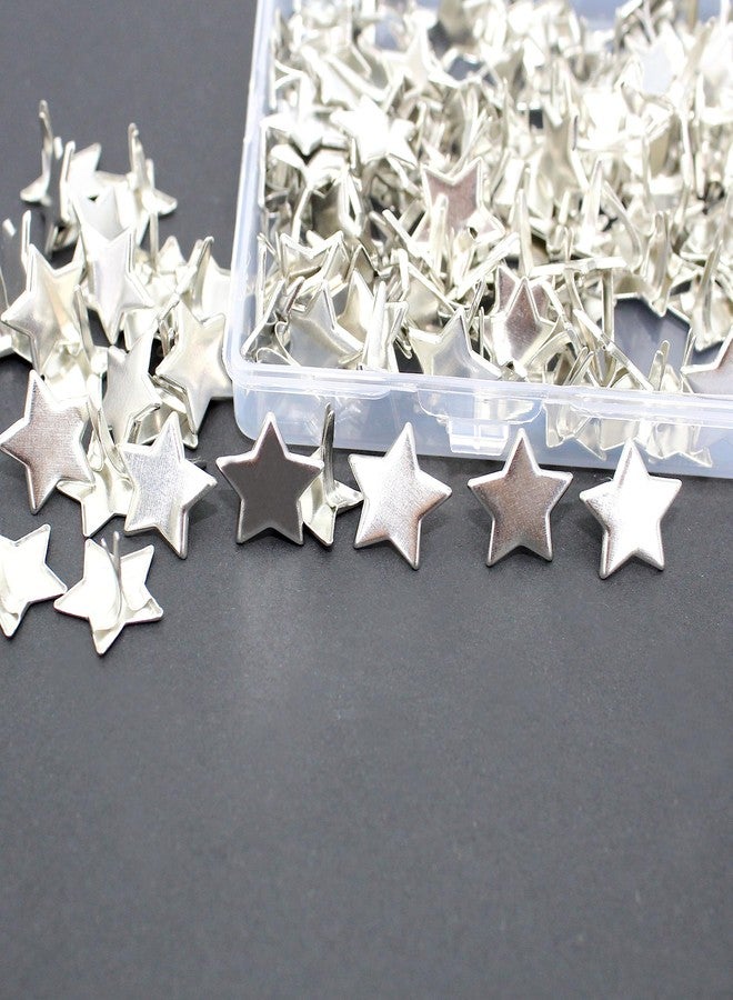 BESTCYC 14MM 200Pcs Creative Five-Pointed Star Designed Metal Brad Paper Fastener for DIY Paper Craft Stamping Scrapbooking Card Making Arts Crafts Fastening Supplies - Image 5
