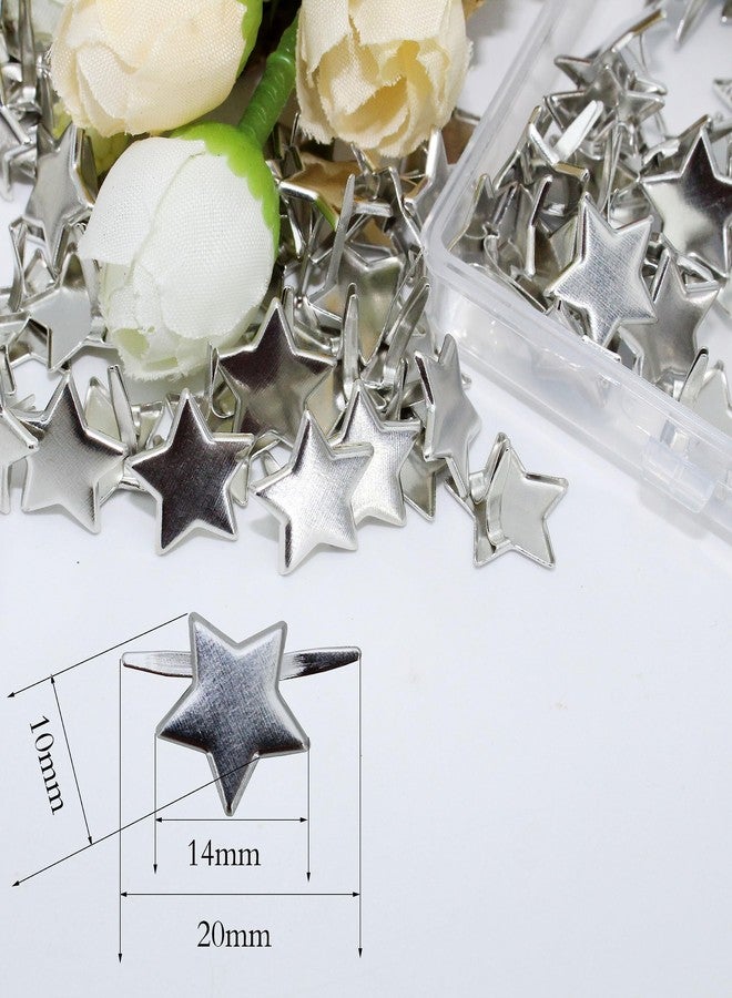 BESTCYC 14MM 200Pcs Creative Five-Pointed Star Designed Metal Brad Paper Fastener for DIY Paper Craft Stamping Scrapbooking Card Making Arts Crafts Fastening Supplies - Image 2