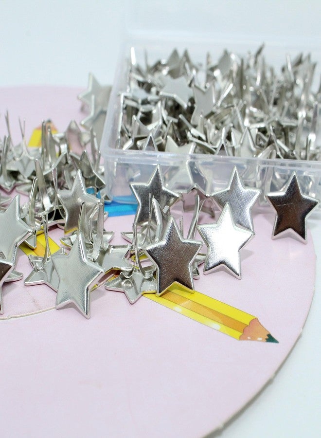 BESTCYC 14MM 200Pcs Creative Five-Pointed Star Designed Metal Brad Paper Fastener for DIY Paper Craft Stamping Scrapbooking Card Making Arts Crafts Fastening Supplies - Image 3