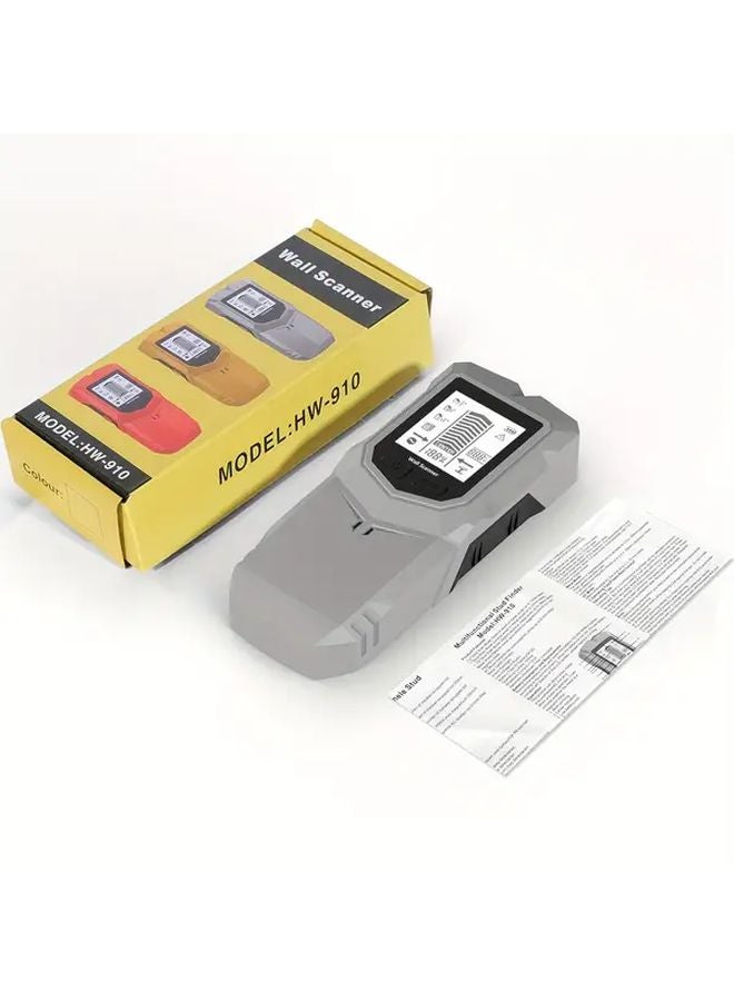 Gray 6 In 1 Wall Metal Detector Digital Display Battery Powered Heavy Duty - Image 1